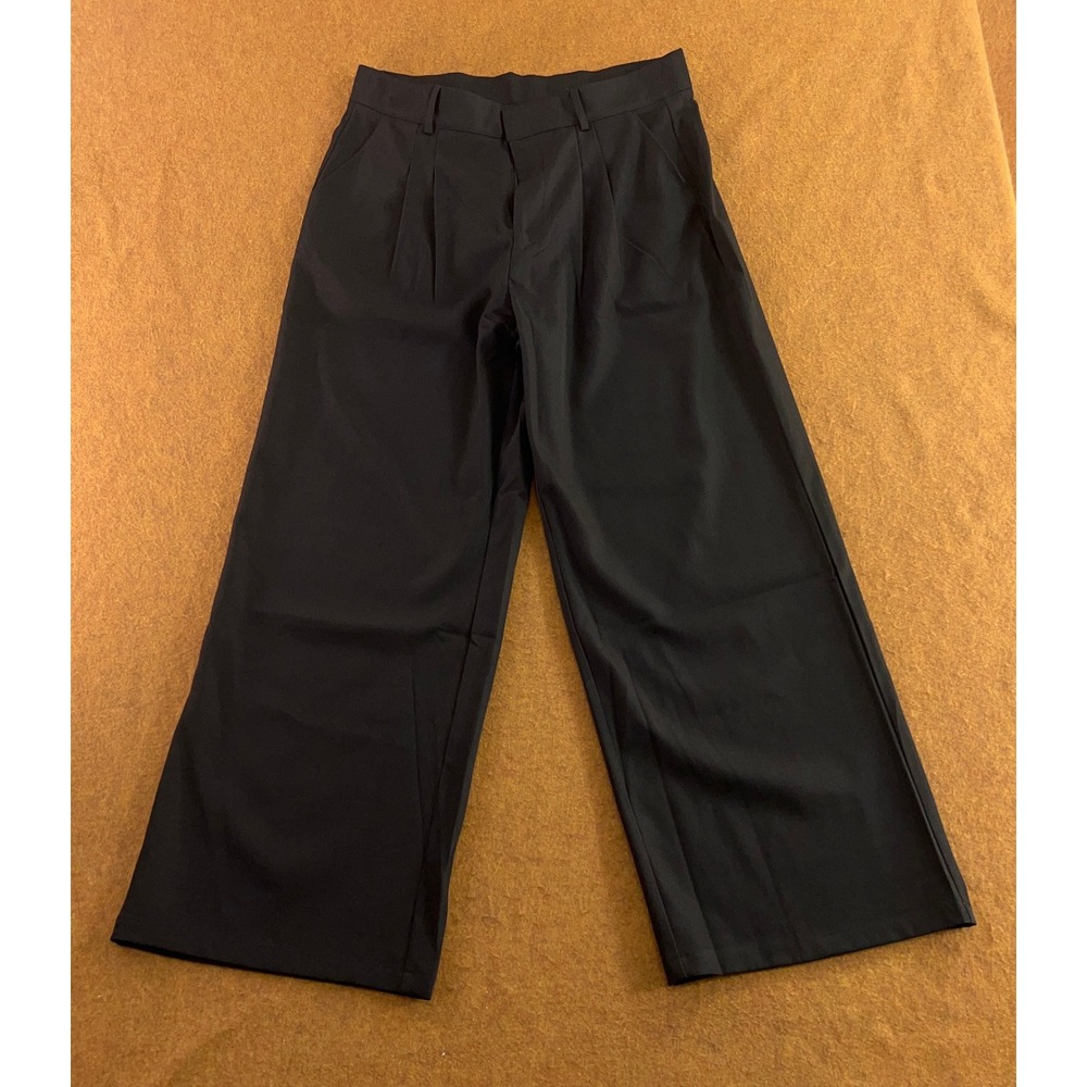 NiMin Womens XL Black Pleated Wide Leg Dress Pants New